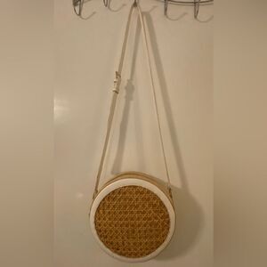 Round Ratan Crossbody Shoulder Purse